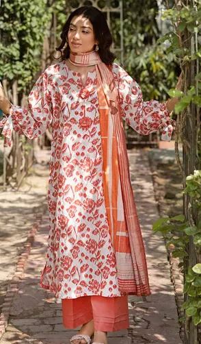 3PC Printed Lawn Unstitched Suit